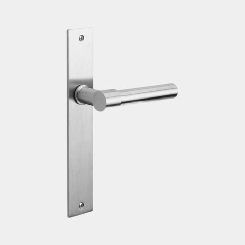 Door handle ONE PBL20XL on long backplate β Matt Stainless Steel